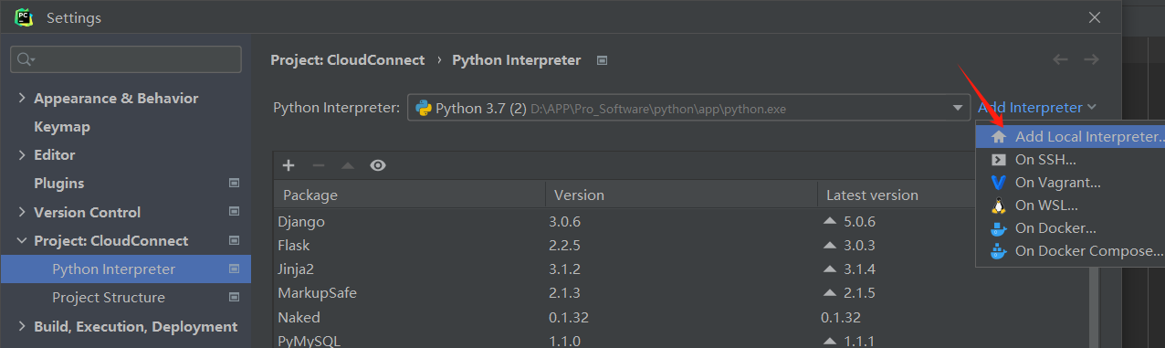 本地Django项目切换使用Python虚拟环境